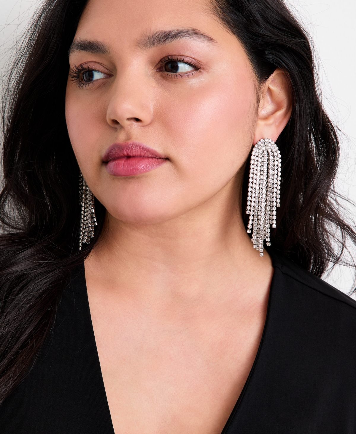 I.n.c. International Concepts Crystal Shaky Chandelier Earrings, Macy's Exclusive