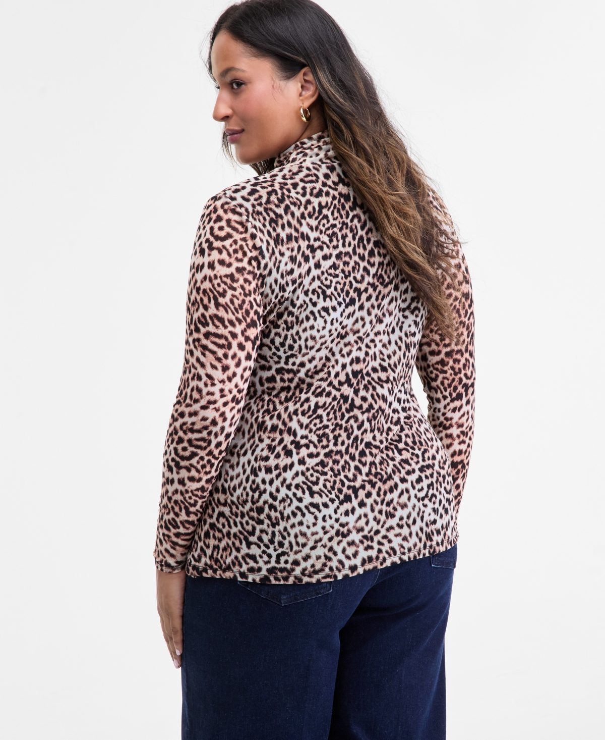 I.n.c. International Concepts Plus Mock-Neck Mesh Top, Macy's Exclusive