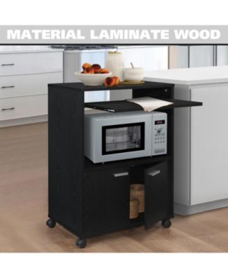 Byron 2-Door  Laminate Wood Kitchen Microwave Cart