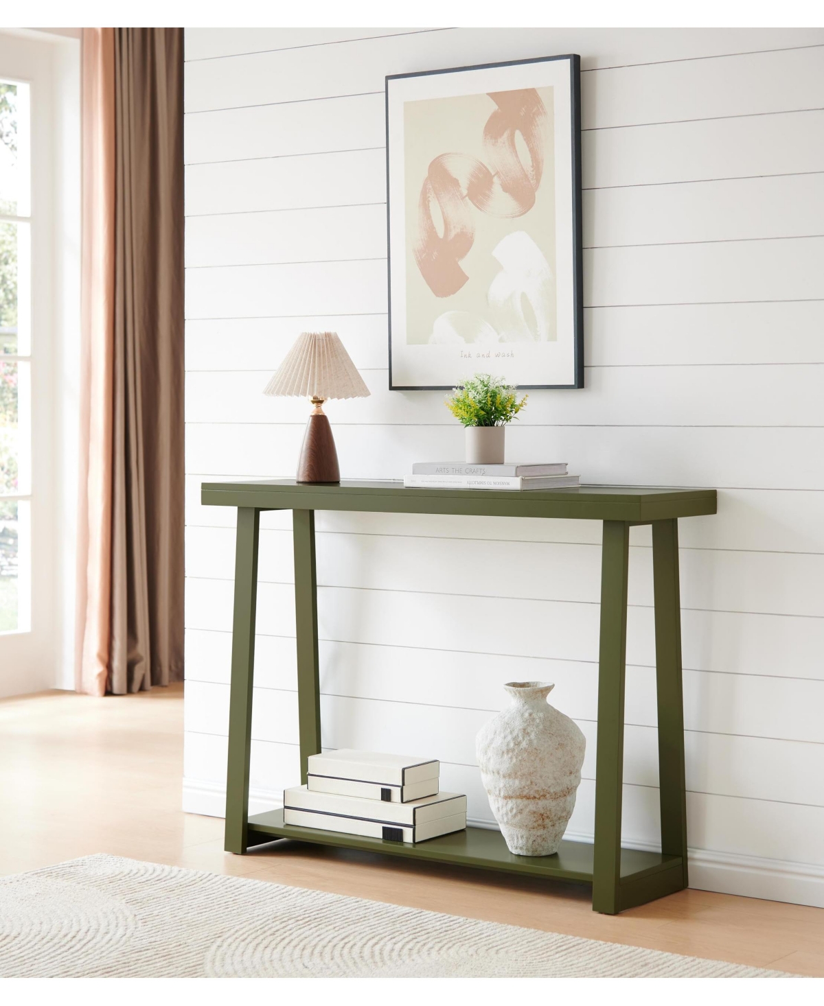 Kings Brand Furniture Emma Narrow Console Table with Lower Shelf Perfect for Sofa Table, Entryway Hallway, Living Room