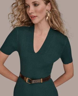 Petite Sweater Short Sleeve Midi Dress