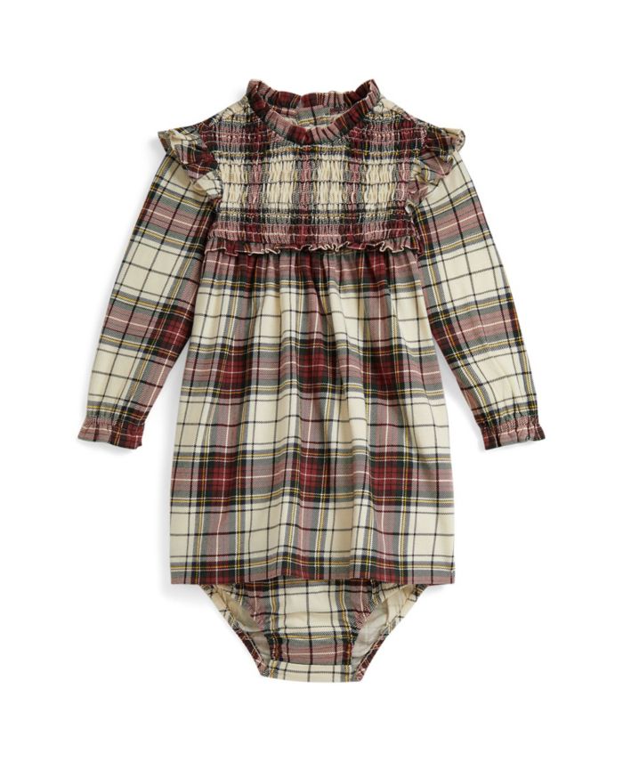 Polo Ralph Lauren Baby Girls' Plaid Cotton Jersey Dress and Bloomer