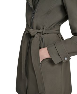 Petite Belted Long-Sleeve Wrap Coat