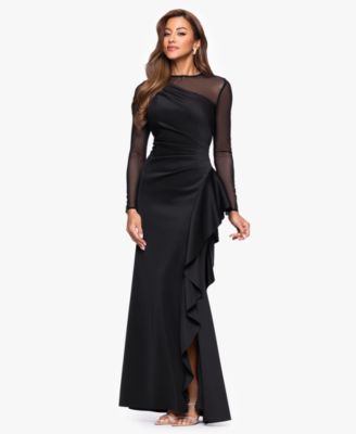 Women's Long Sleeve Scuba Power Mesh Dress