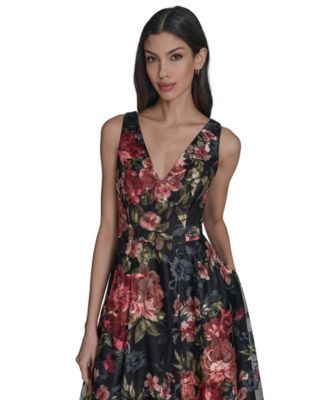 Women's V-Neck Sleeveless Midi Dress