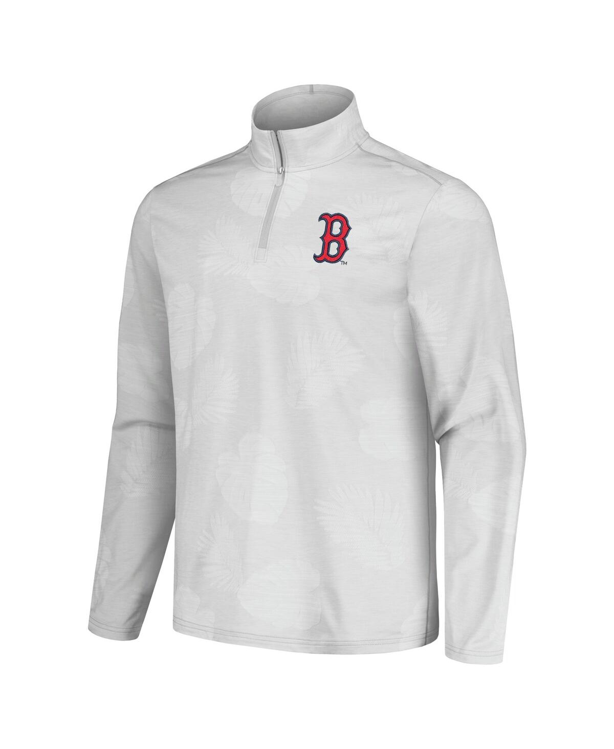 Tommy Bahama Men's Gray Los Angeles Dodgers Delray Frond Islandzone Half-zip Jacket In White