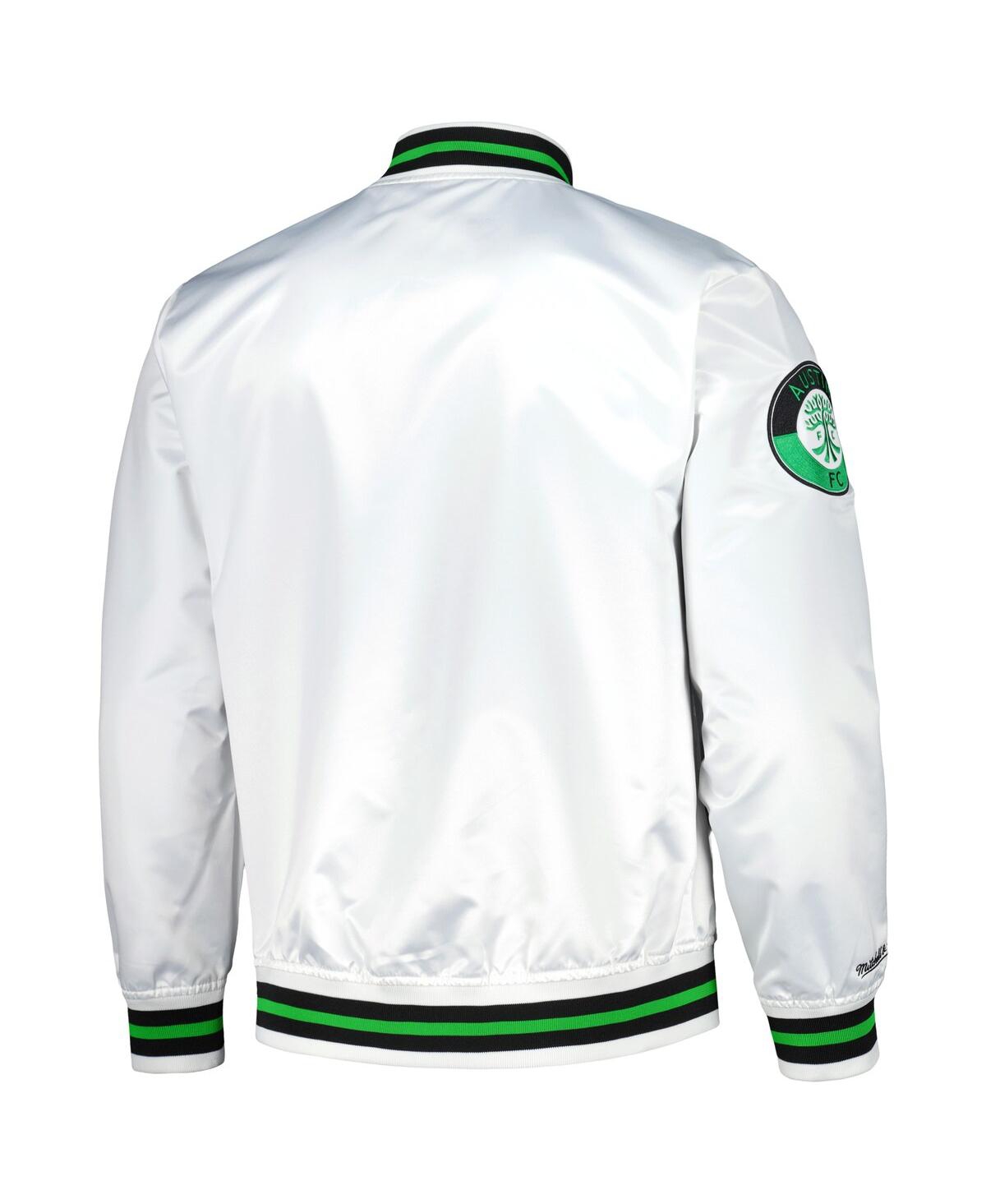 Mitchell & Ness Men's White Austin Fc City Full-snap Satin Jacket In White