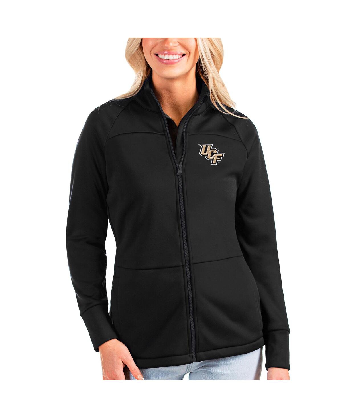 Antigua Women's Black Ucf Knights Links Full-zip Golf Jacket