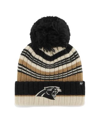 '47 Brand - Women's Natural Carolina Panthers Barista Cuffed Knit with Pom Hat