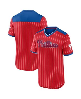 Fanatics - Men's Red/Royal Philadelphia Phillies Walk-Off V-neck T-shirt