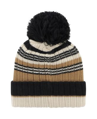 Women's Khaki Wisconsin Badgers Barista Cuffed Knit with Pom Hat