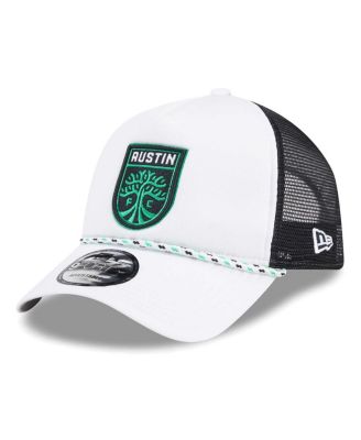 New Era - Men's White/Black Austin FC Court Sport Foam A-Frame 9FORTY Adjustable Trucker Hat