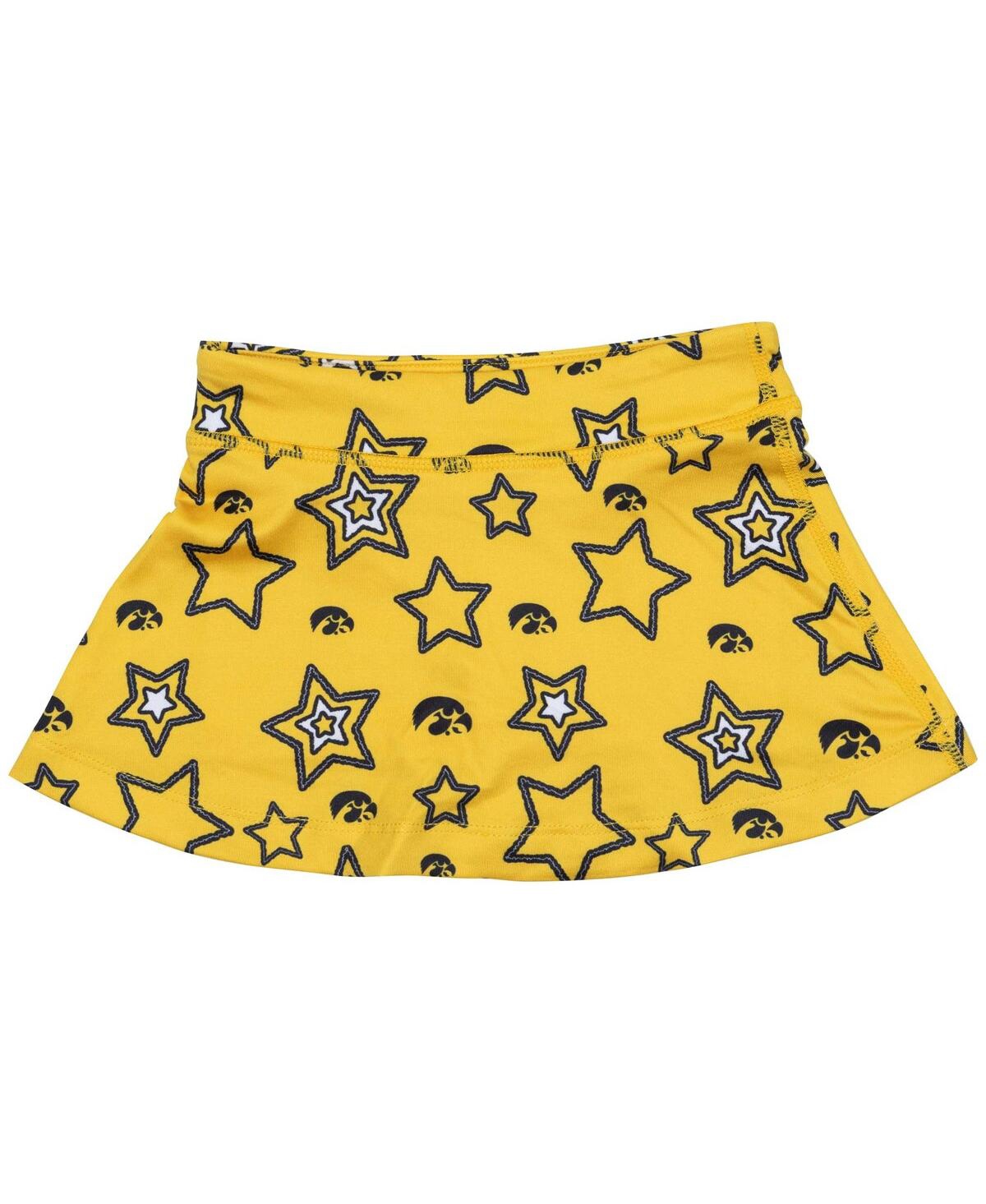 Zoozatz Girls Toddler Maize Michigan Wolverines Star Flowy Skort In Gold