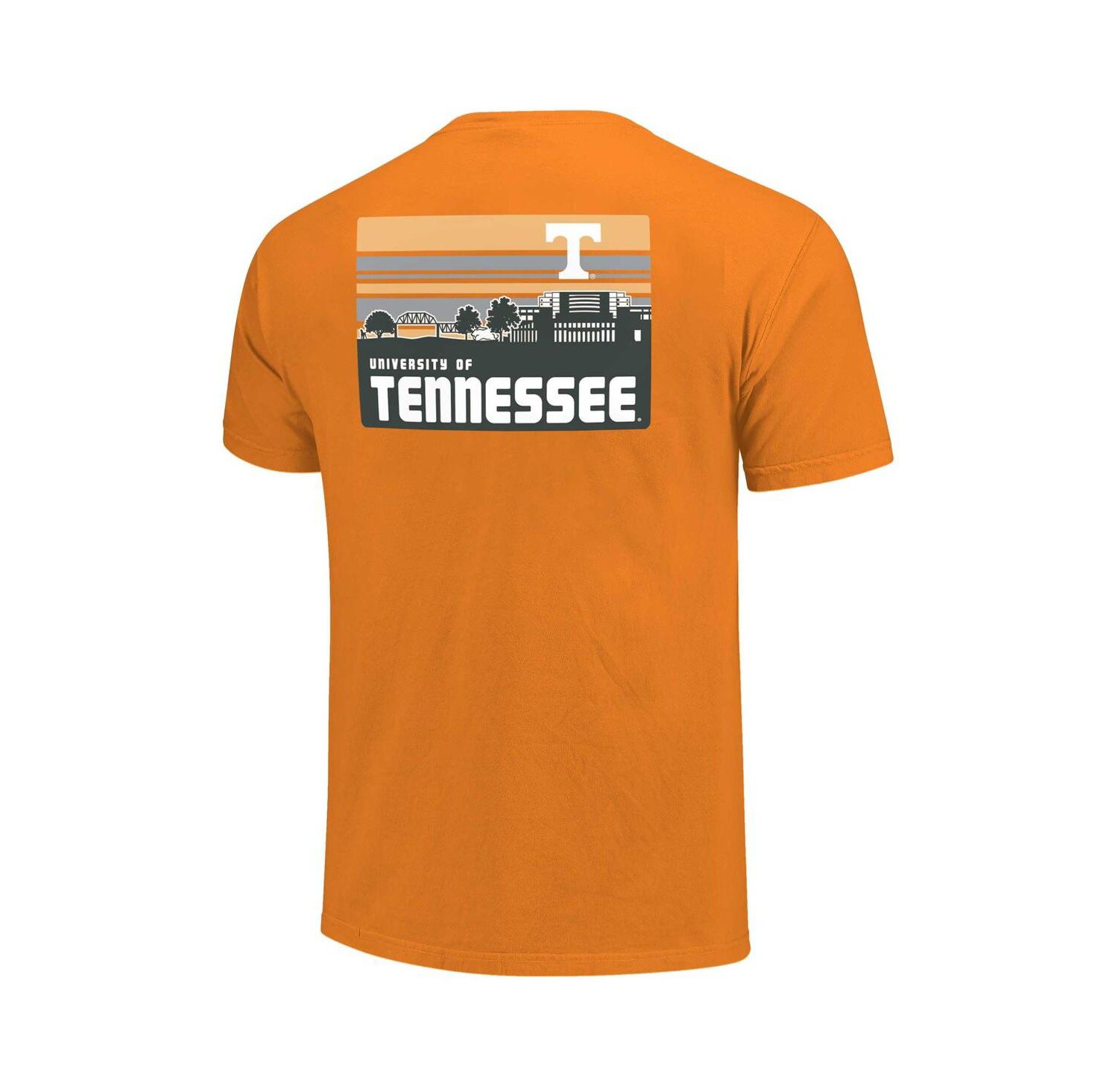 Men's Tennessee Orange Tennessee Volunteers Striped Campus Skyline T-Shirt