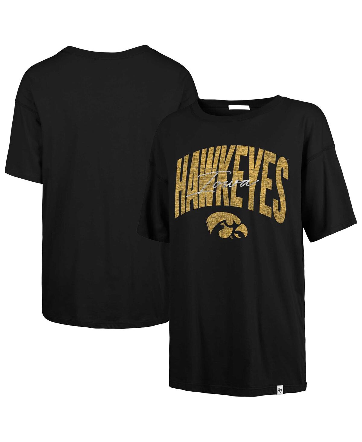 47 Brand Women's Black Iowa Hawkeyes Muse Sadie T-shirt