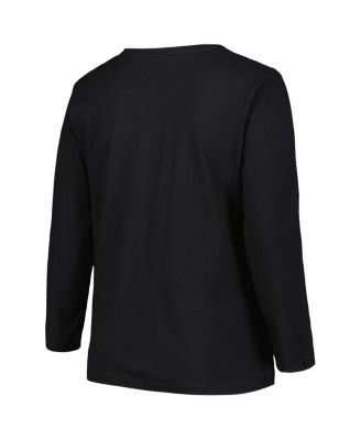 Women's Black USC Trojans Plus Size Arch Over Logo Scoop Neck Long Sleeve T-Shirt