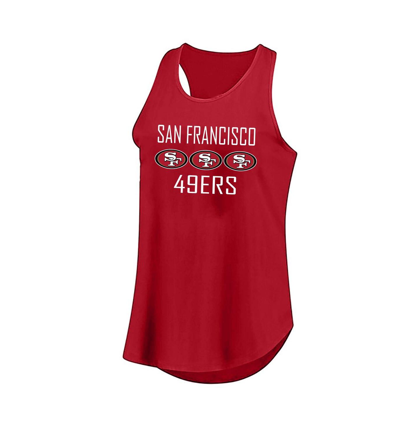 Женский топ Fanatics Christian McCaffrey Scarlet San Francisco 49ers Plus Size Name & Number — фото 2