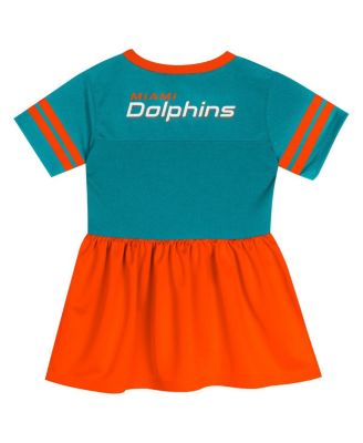 Girls Toddler Aqua Miami Dolphins Stadium Lights Fashion Jersey Dress