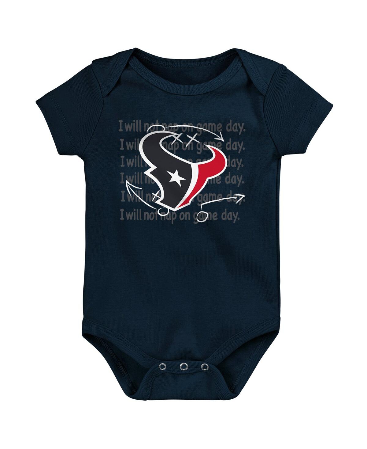 Outerstuff Baby Boys And Girls Houston Texans Team Starter Bodysuit Set, 3-pack In Blue