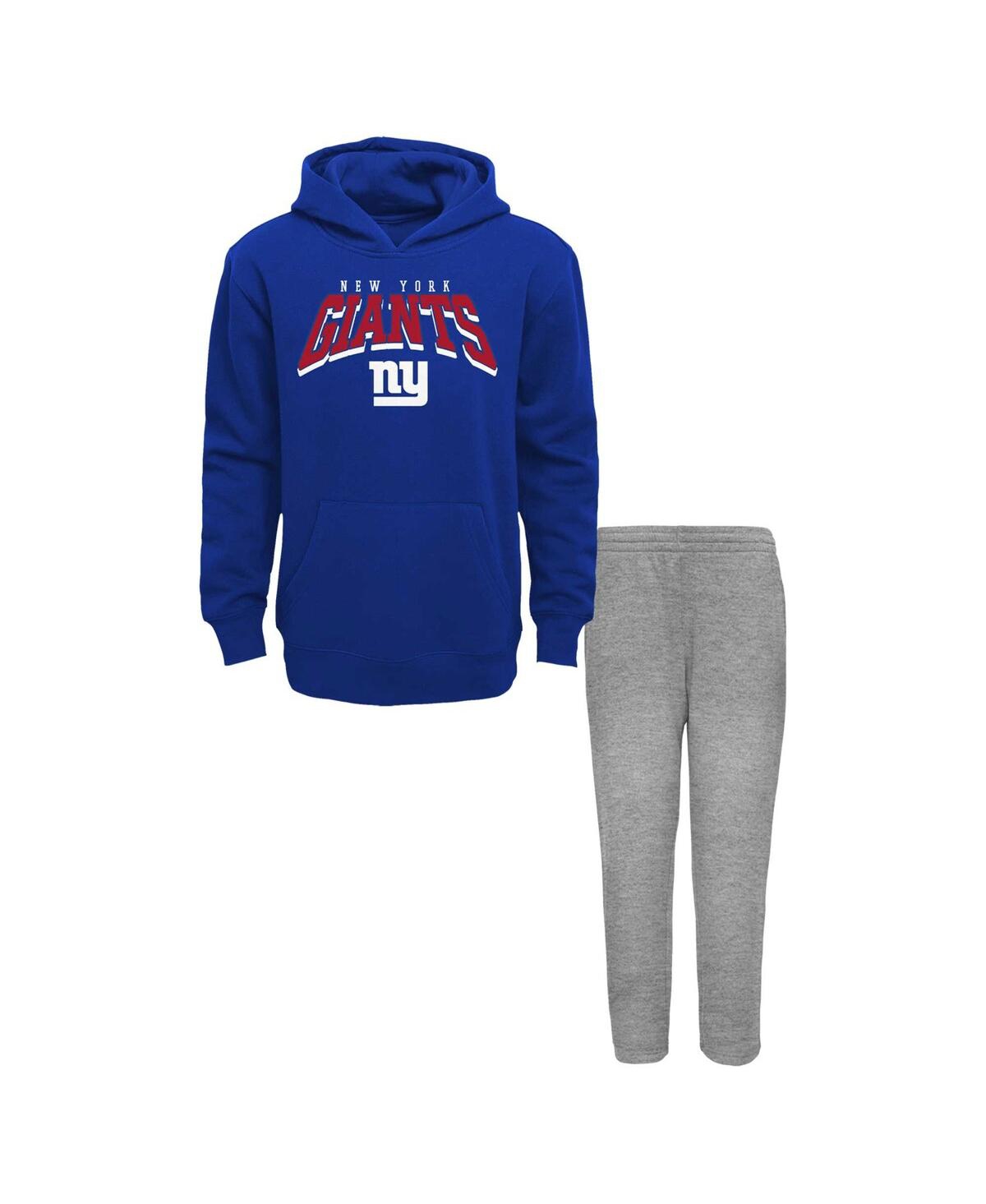 Outerstuff Toddler New York Giants Dynamic Duo Fleece Pullover Hoodie And Sweatpants Set In Blue