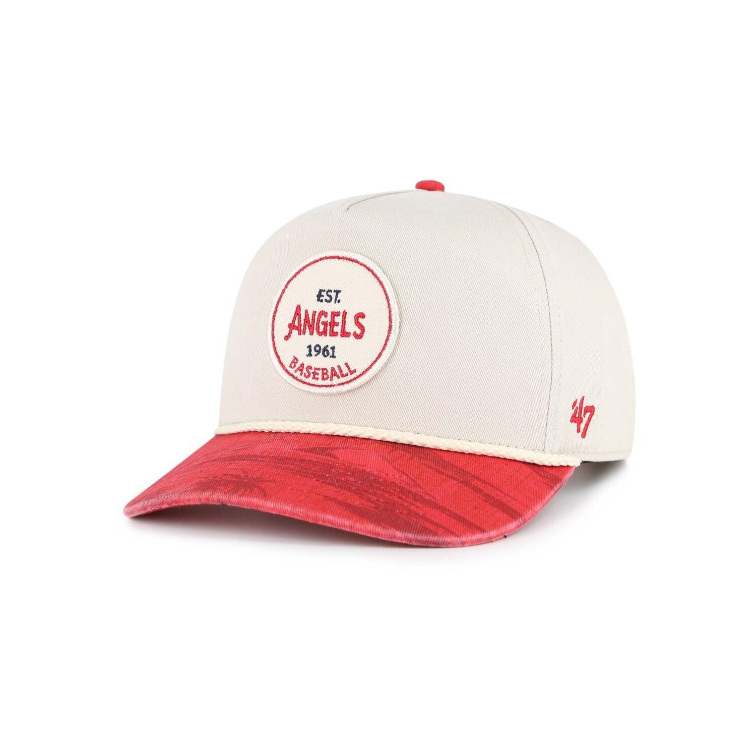 Men's Cream/Red Los Angeles Angels Fiji Rope Hitch Adjustable Hat