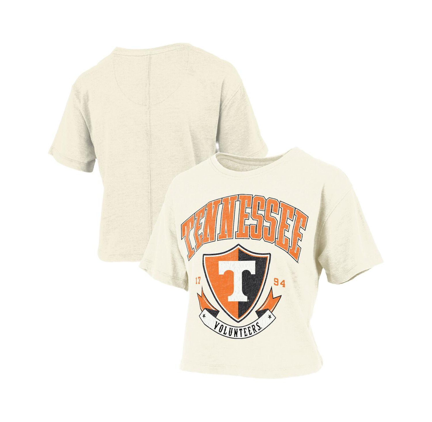 Women's Cream Tennessee Volunteers Buckler Vintage Cropped T-Shirt