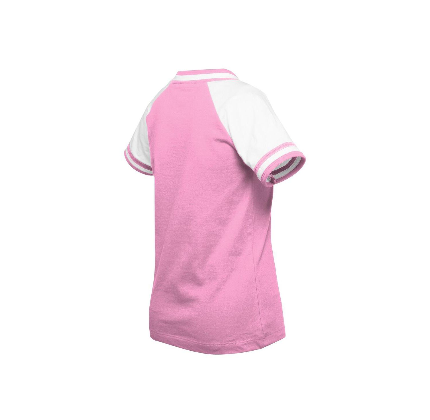 Big Girls Pink Cleveland Guardians Mommy Me Raglan V-Neck T-Shirt