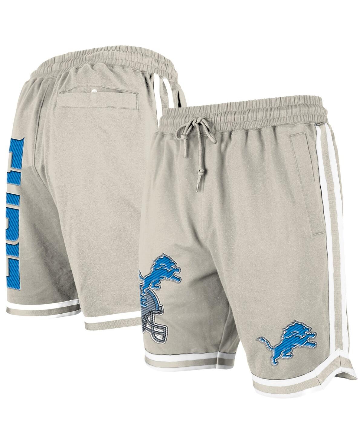 New Era Men's Light Beige Detroit Lions Stone Multi Patch Shorts - Light Beige