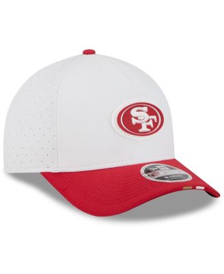 Big Boys and Girls White/Scarlet San Francisco 49ers 2025 NFL Training Camp A-Frame 9FORTY Adjustable Hat