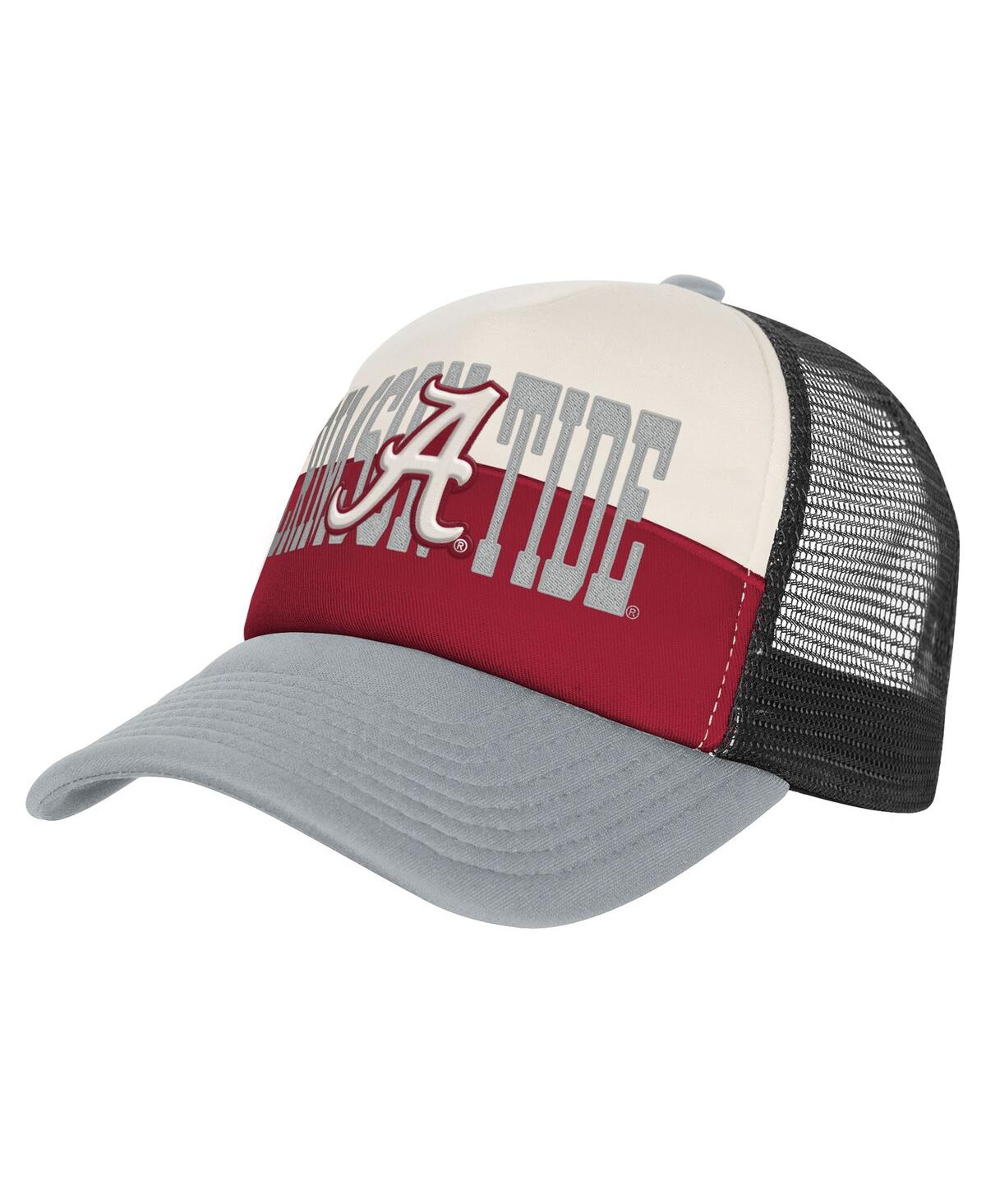 Outerstuff Men's Crimson/cream Alabama Crimson Tide Modern Fan Trucker Adjustable Hat In Multi