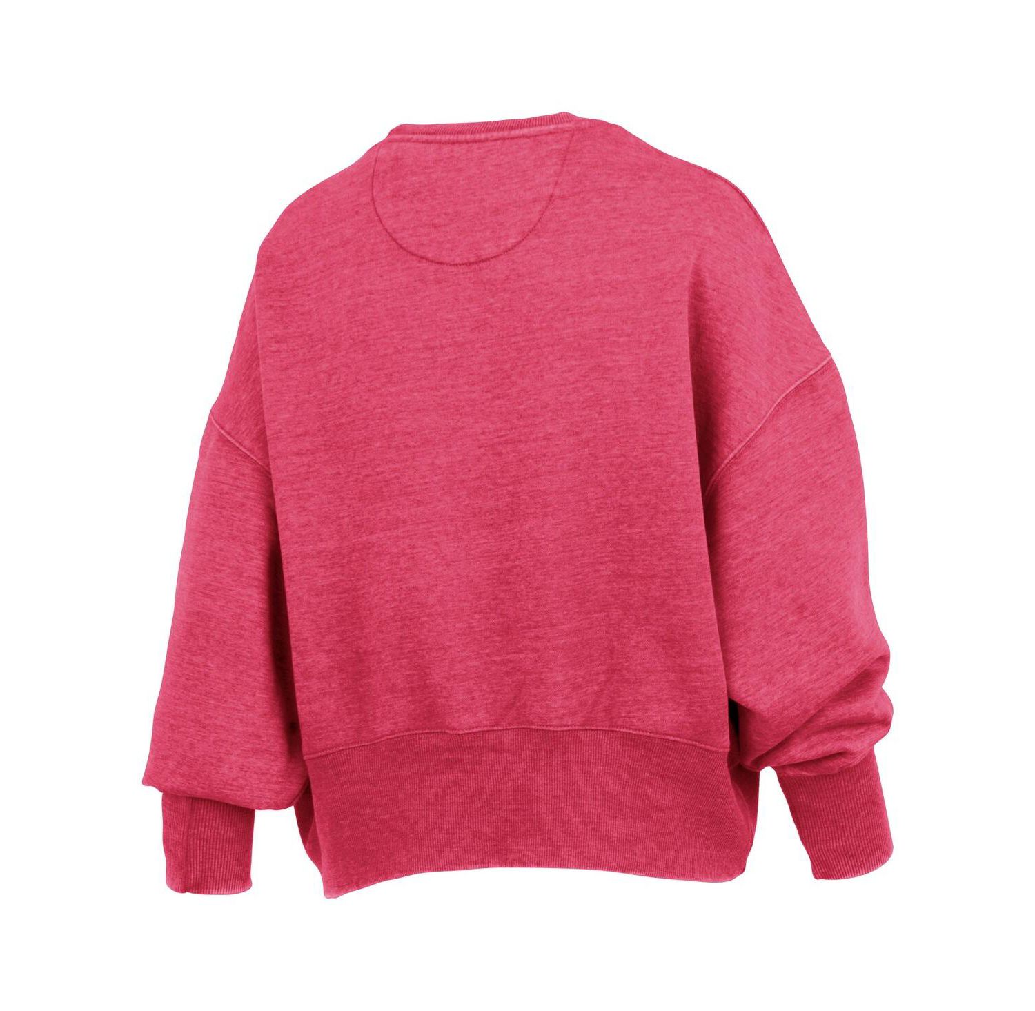 Women's Red Georgia Bulldogs Oversized Waist-Length Crewneck Sweatshirt