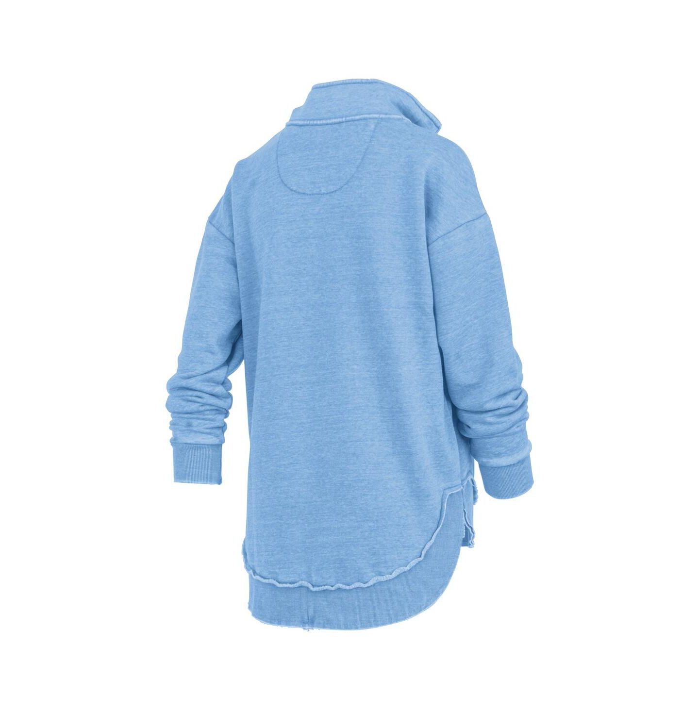 Женские худи Pressbox Light Blue North Carolina Tar Heels Northfork Sojourn Poncho Quarter-Zip — фото 3