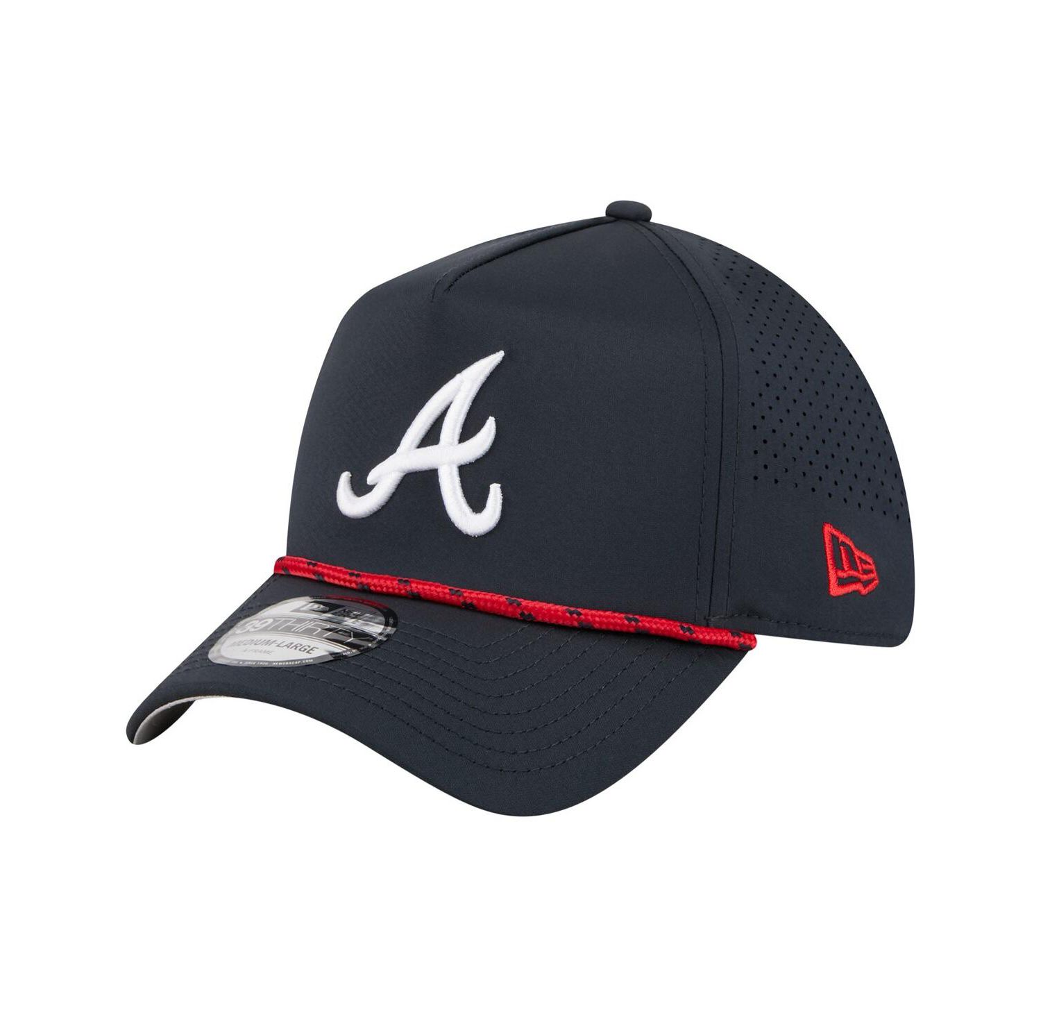 Men's Navy Atlanta Braves 39THIRTY A-Frame Perforated Flex Hat