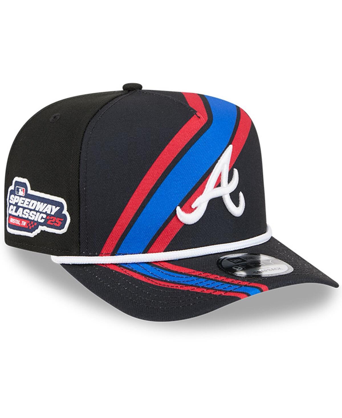 New Era Men's Black Atlanta Braves 2025 Mlb Speedway Classic Fashion Pack A-frame 9fifty Snapback Hat In Black