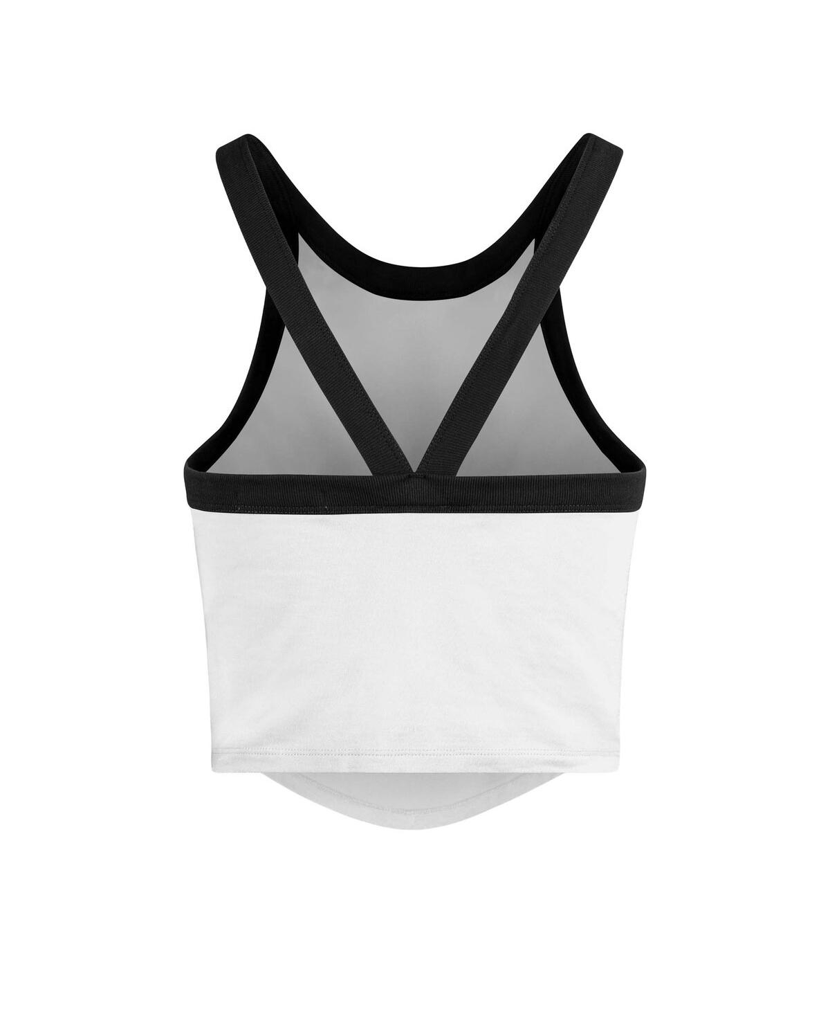 47 Brand '47 White Texas Longhorns Energize Sporty Cropped Racerback Tank Top In White