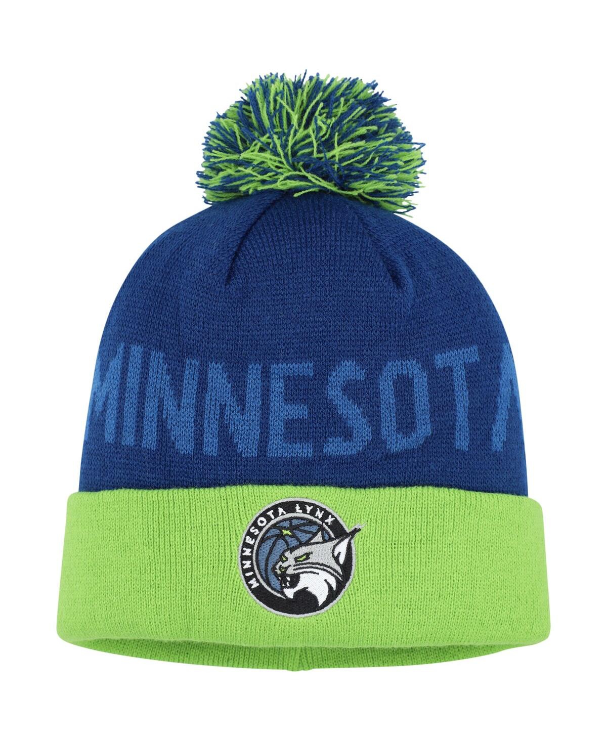 Fanatics Men's Navy Minnesota Lynx Primary Logo Cuffed Beanie With Pom Hat In Blue
