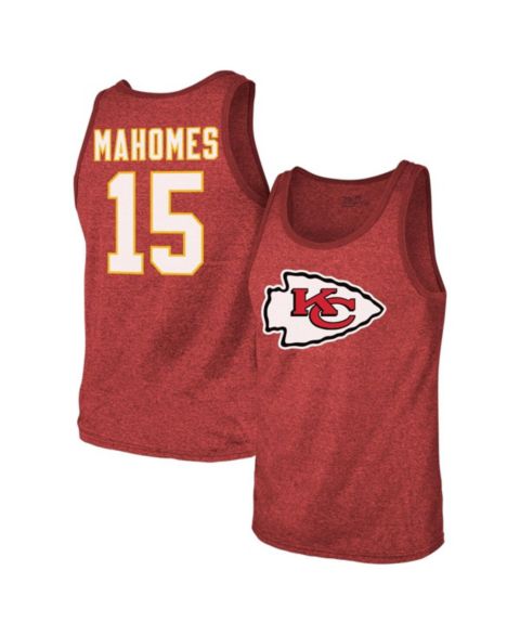 Мужской топ Majestic Threads Patrick Mahomes Red Kansas City Chiefs Tri-Blend Player Name & Number