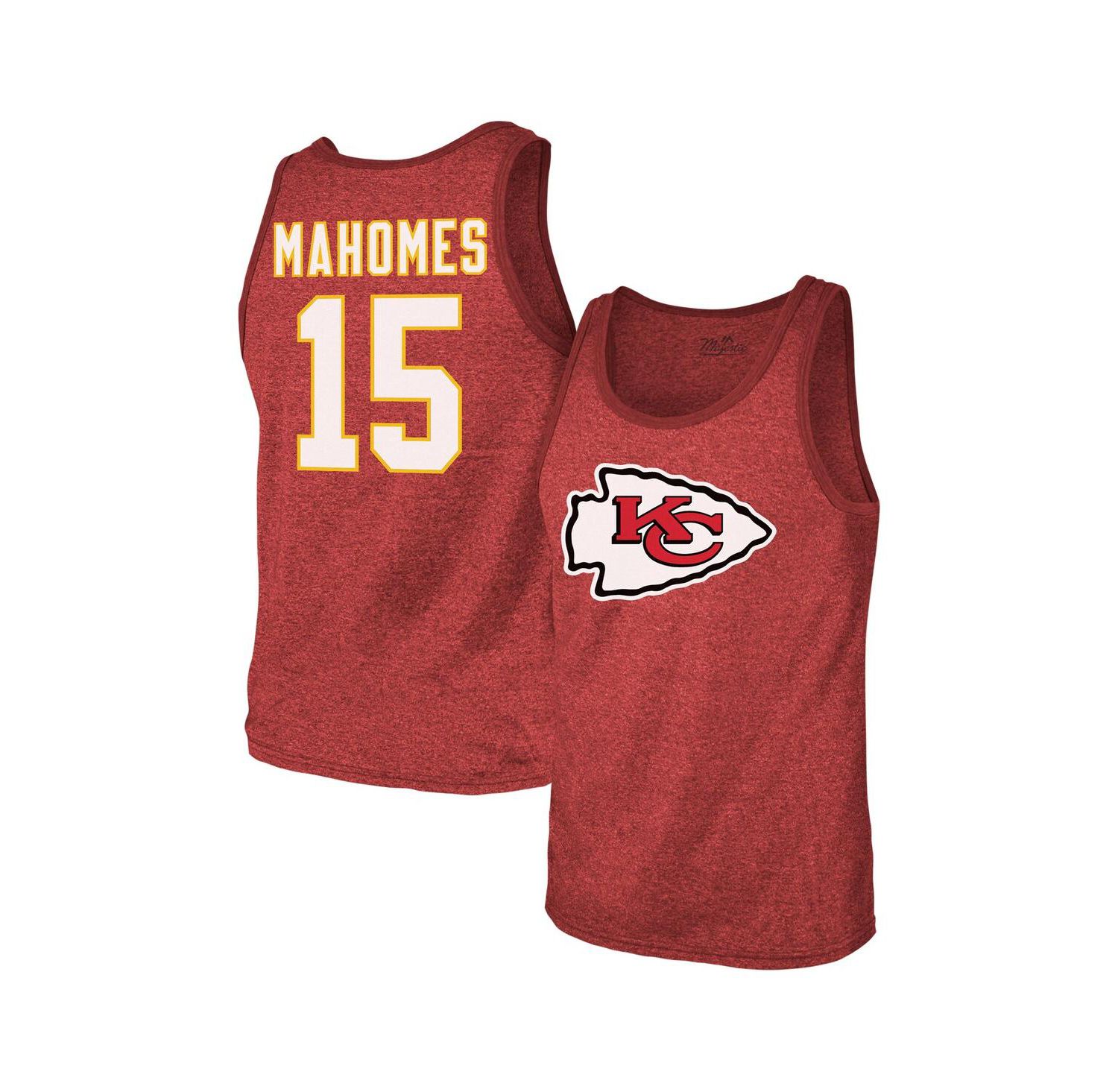 Threads Men's Patrick Mahomes Red Kansas City Chiefs Tri-Blend Player Name & Number Tank Top