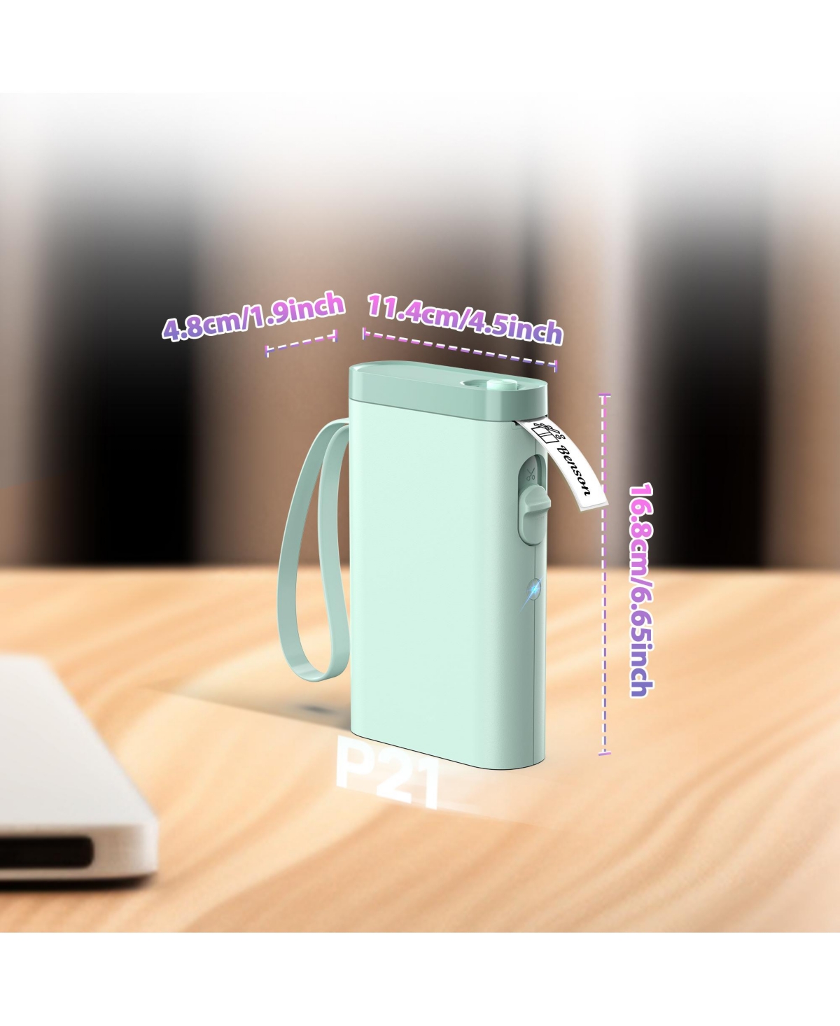 Polono Label Maker Machine with Tape, P21-a Bluetooth Label Printer, Wireless Mini Label Makers with Multiple Templates for Organizing, Office