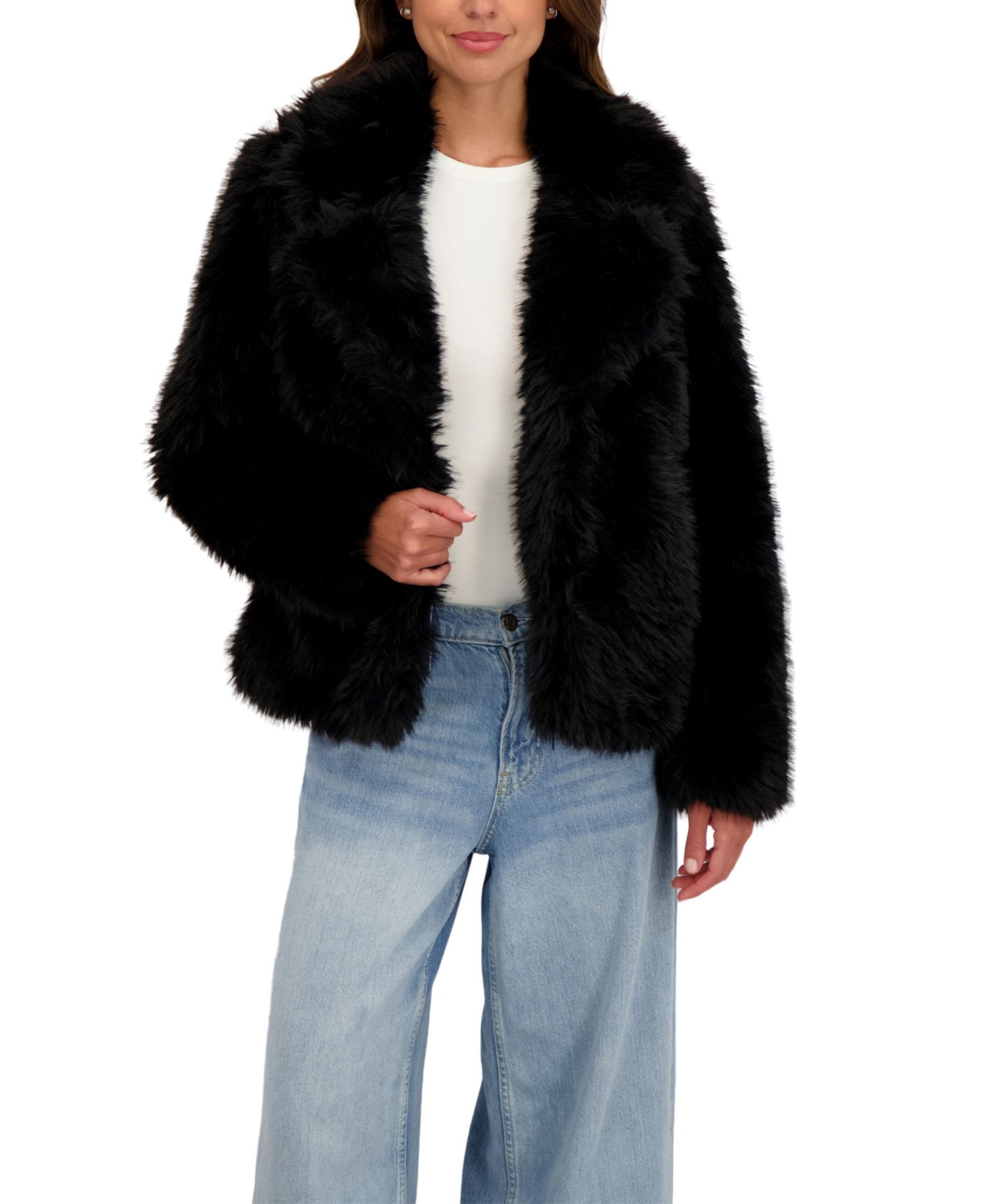 Women's Long Hair Faux Fur Jacket