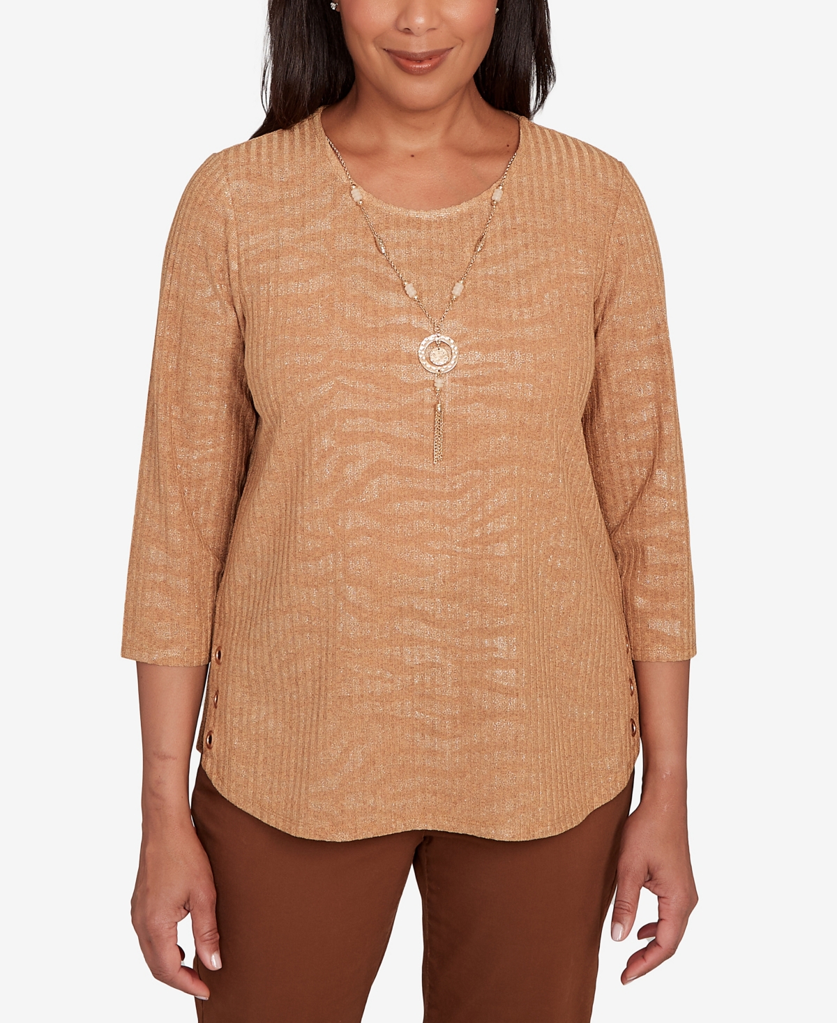 Alfred Dunner Petite Shimmer Jacquard Top