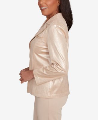 Petite Faux Suede Shimmer Jacket