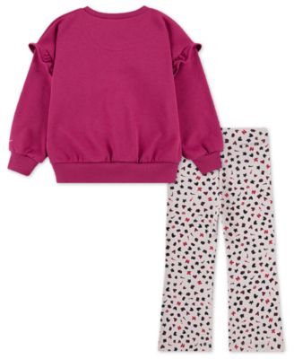 Girls' Toddler 2T-4T Essentials All-Over Print Femme Sweatshirt and Legging, 2-Piece Set