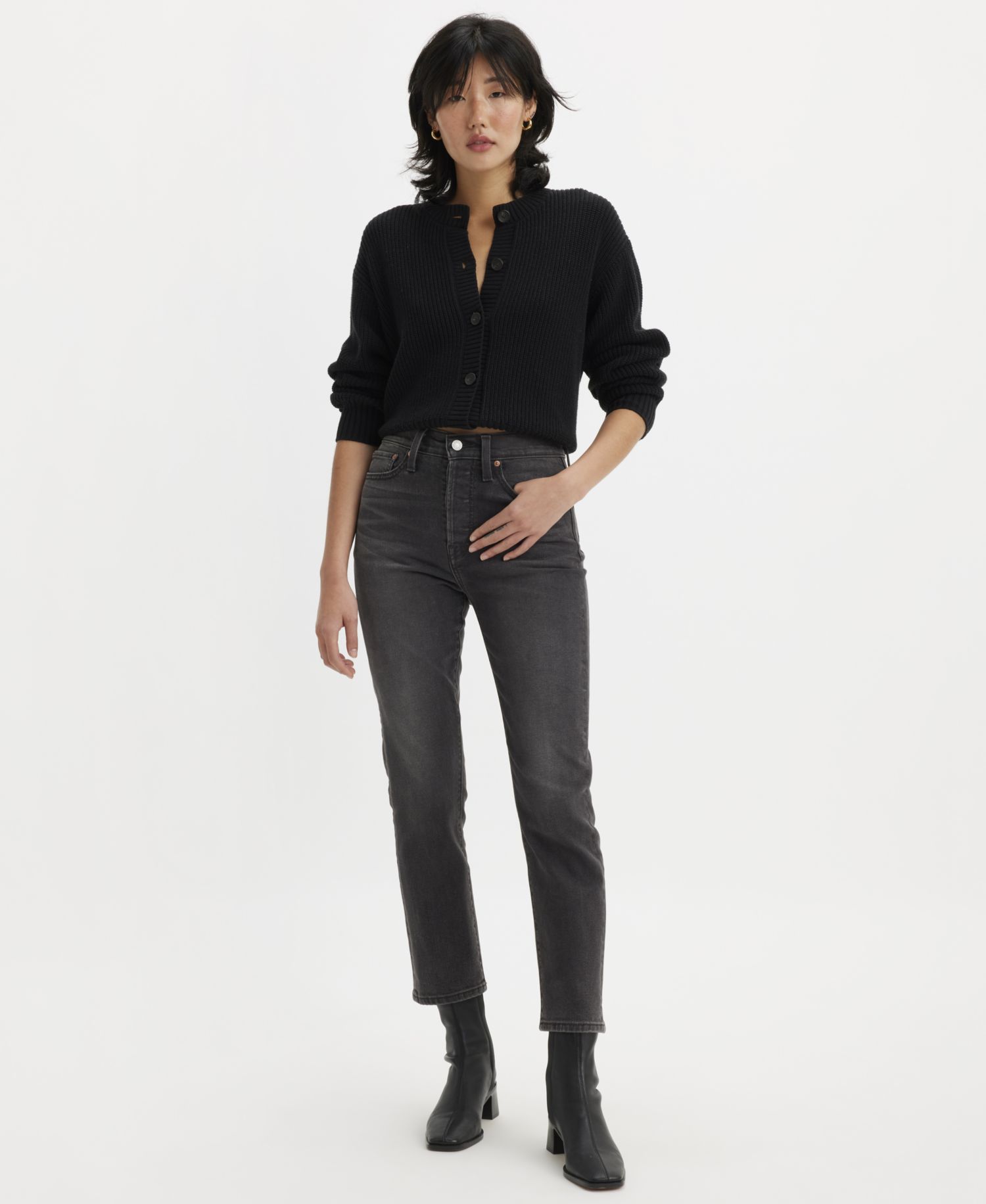 Women's Wedgie Straight-Leg High-Rise Cropped Jeans