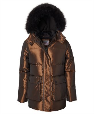 Kensie Girl - Big Girls Iridescent Hooded Puffer Jacket