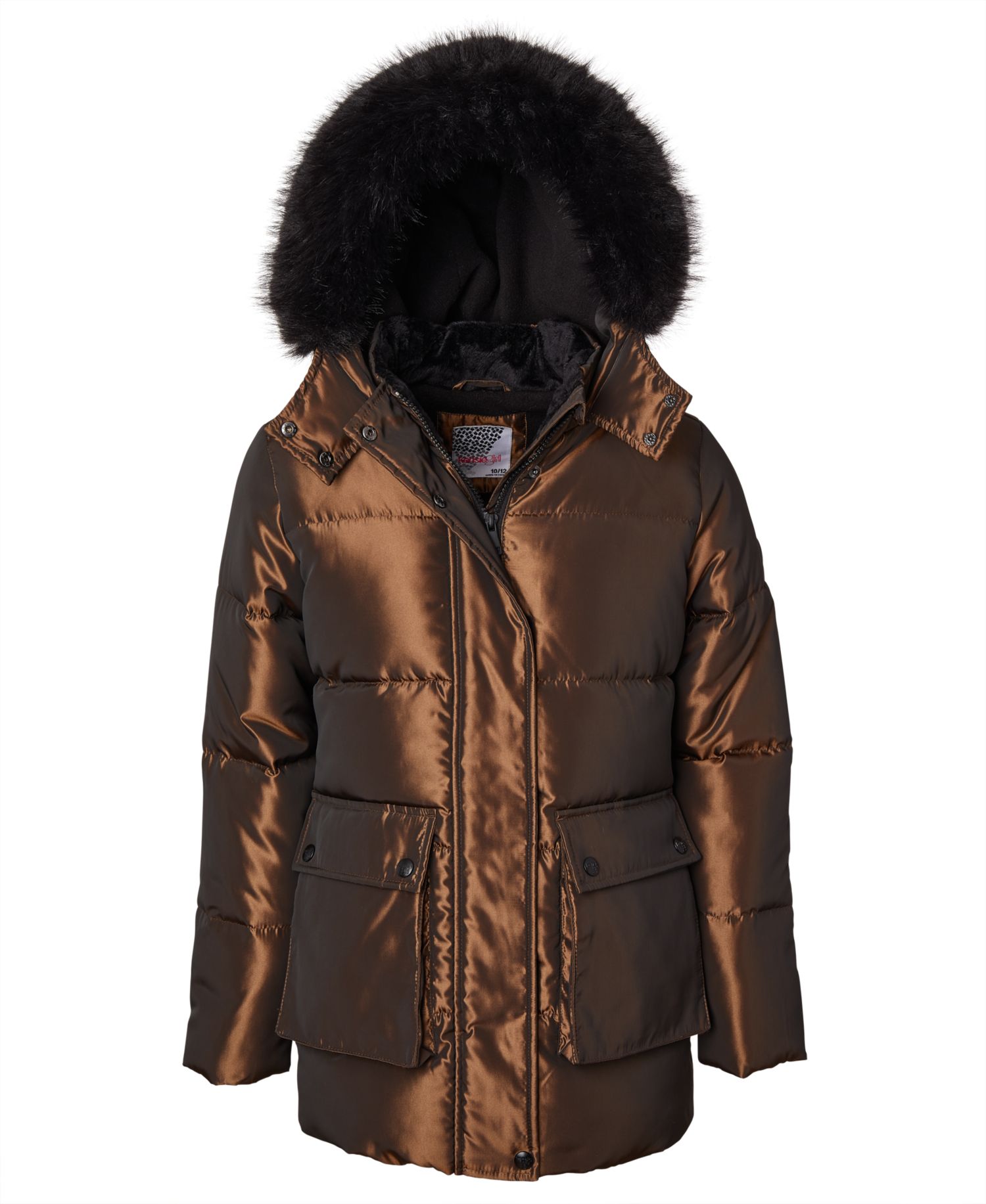 Big Girls' Iridescent Hooded Puffer Jacket