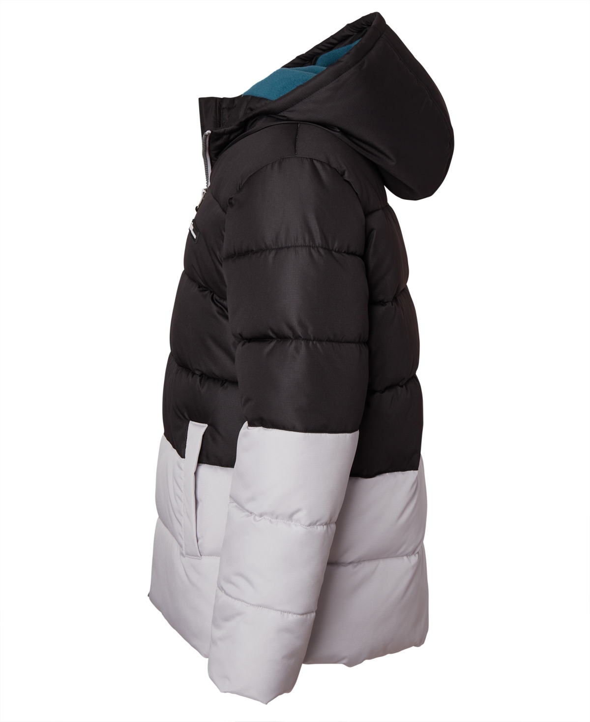 Ixtreme Toddler And Little Boys Color Blocked Ripstop Puffer Jacket With Beanie In Black