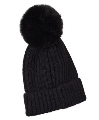 Toddler and Little Girls' Foil Bow Puffer Jacket with Beanie