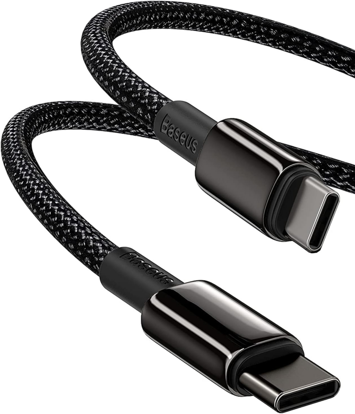 Baseus Usb C Cable, 6.6ft 100W Fast Charging Usb C to Usb C Cable, Braided Usb Type C Charger Cable - Black