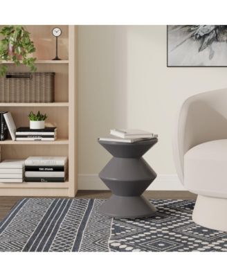 Aura Modern Plastic Side End Table, Indoor/Outdoor Use, Grey